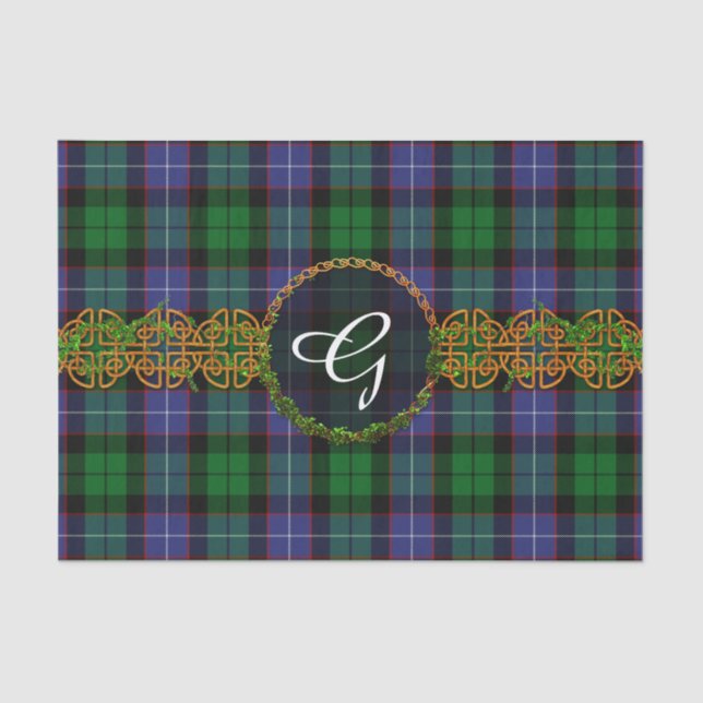 Papel De Seda Tartan e monograma de Galbraith (Frente )