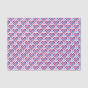 Papel De Seda Tartan Hearts Pink and Blue Namorados