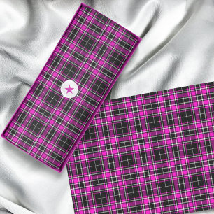 Papel De Seda Tartan - Preto Cor-de-rosa-rosa branco