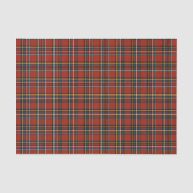 Papel De Seda Tartan real de Stewart da xadrez vermelha (Frente )