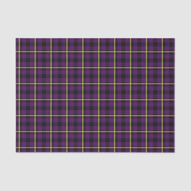 Papel De Seda Tartan roxo & amarelo médio (Frente )