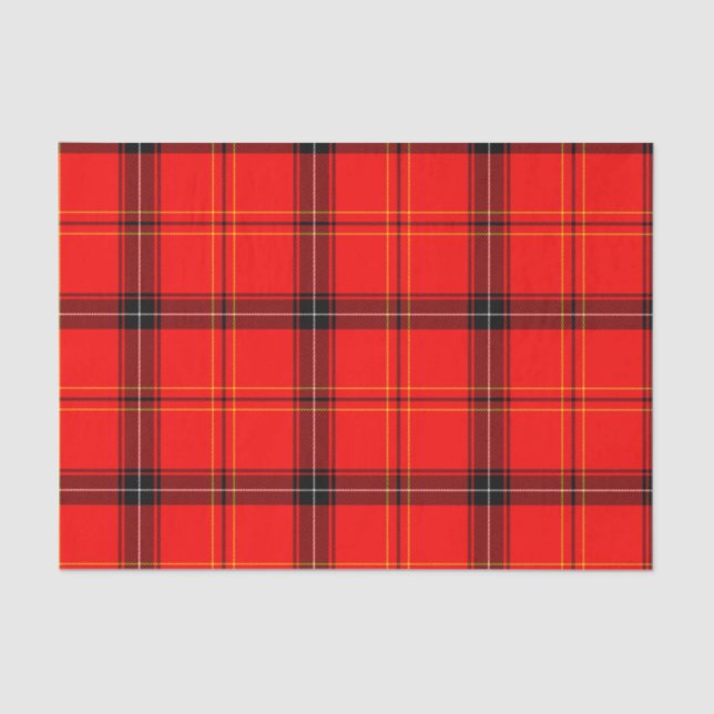 Papel De Seda Tartan Vermelho Escocês (Frente )