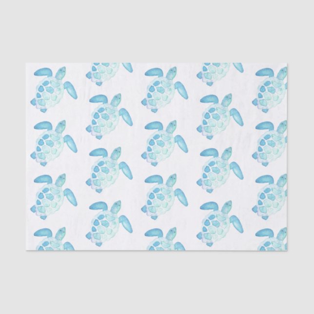 Papel De Seda Tartaruga marinha em pastos (Frente )