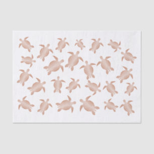Papel De Seda Tartarugas brancas Douradas rosa