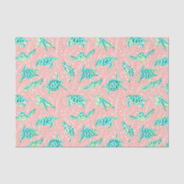 Papel De Seda Tartarugas de Impressão da Praia da Pré-ppy Palm