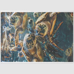 Papel De Seda Tartarugas do Mar de Dissociação