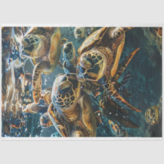 Papel De Seda Tartarugas do Mar de Dissociação