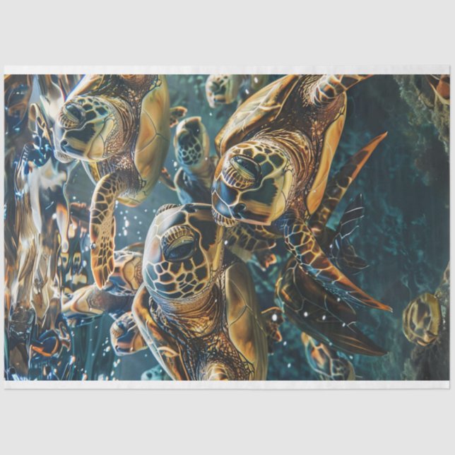 Papel De Seda Tartarugas do Mar de Dissociação (Frente )