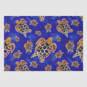 Papel De Seda Tartarugas marinhas Batik Arte Africana