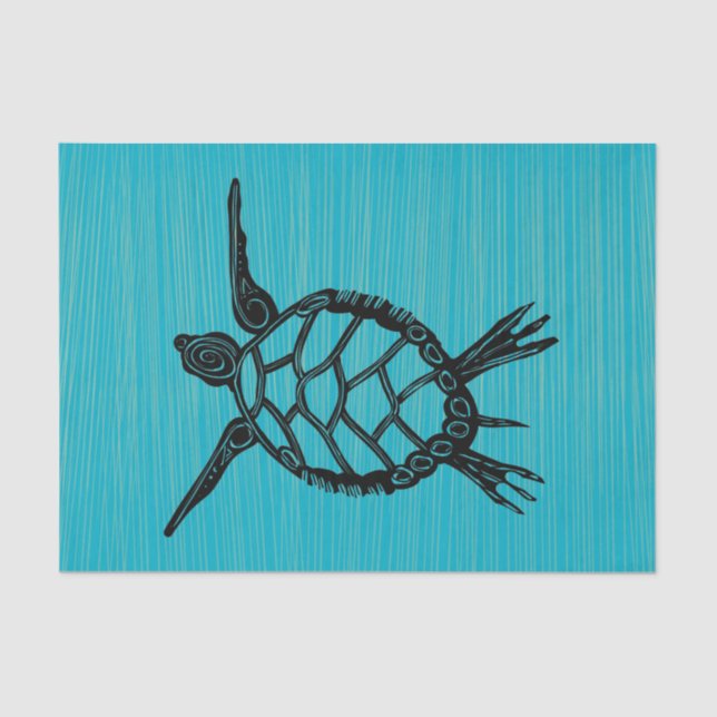 Papel De Seda Tartarugas marinhas nas verduras (Frente )