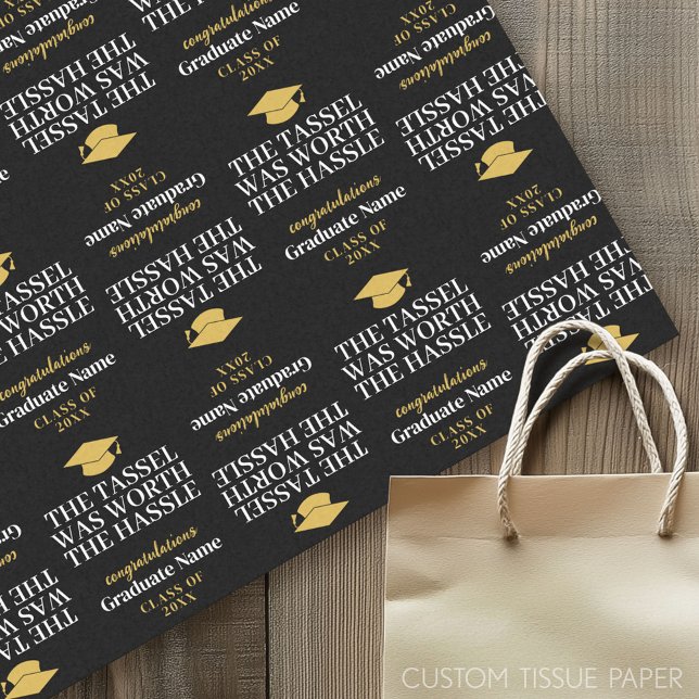 Papel De Seda Tassel valeu a pena ser durão - graduação moderna (Graduation Tissue Paper)