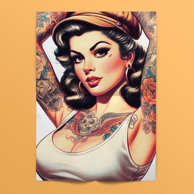 Papel De Seda Tatuagem Antiga Pinup (Criador carregado)