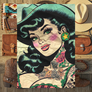 Papel De Seda Tatuagem Cowgirl