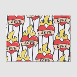 Papel De Seda Tatuagem do Coração Retroativa