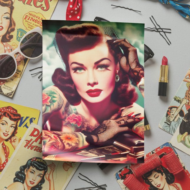 Papel De Seda Tatuagem Retro Pin-up (Criador carregado)