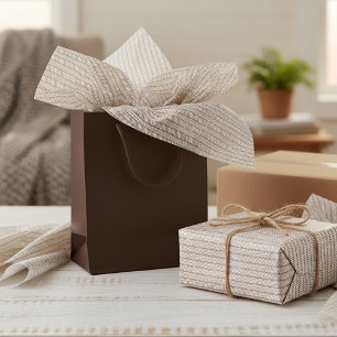 Papel De Seda Taupe Neutro Beige Brown Zigzag Stripes Branco
