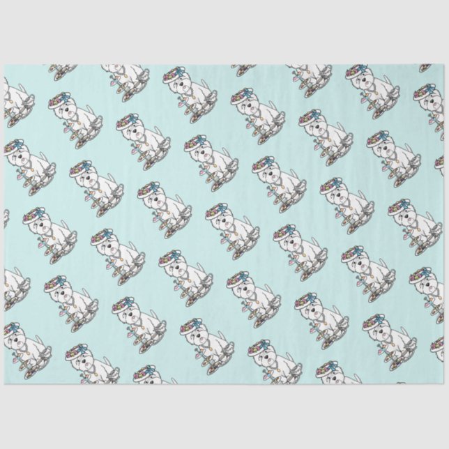 Papel De Seda Tea Party Westie - West Highland White Terrier (Frente )