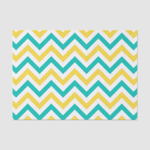 Papel De Seda Teal, Abacaxi, Padrão Grande Chevron ZigZag