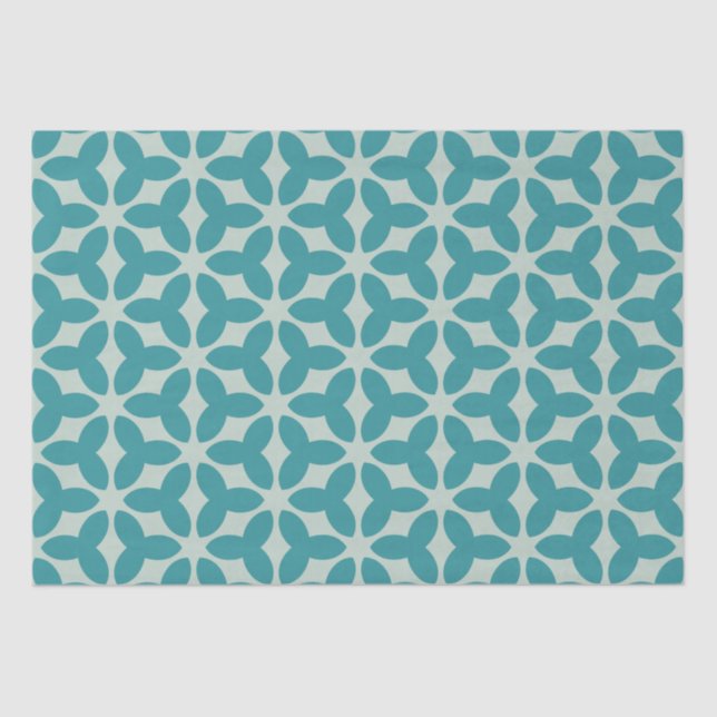 Papel De Seda Teal Blossom - Simetria Pastel (Frente )