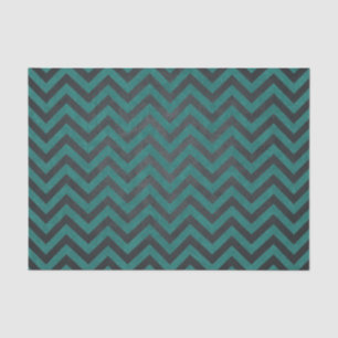 Papel De Seda Teal Chevron Pattern