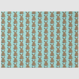 Papel De Seda Teal e Coelho da Páscoa castanha