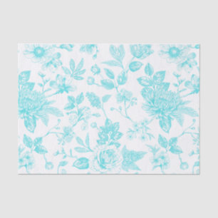 Papel De Seda Teal Floral Toile