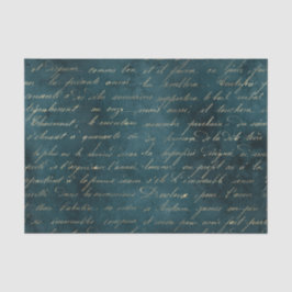 Papel De Seda Teal Grunge Vintage Calliografia