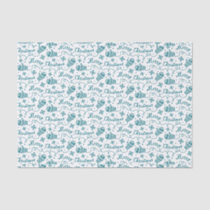 Papel De Seda Teal Mittens e Snowflake Padrão de Natal