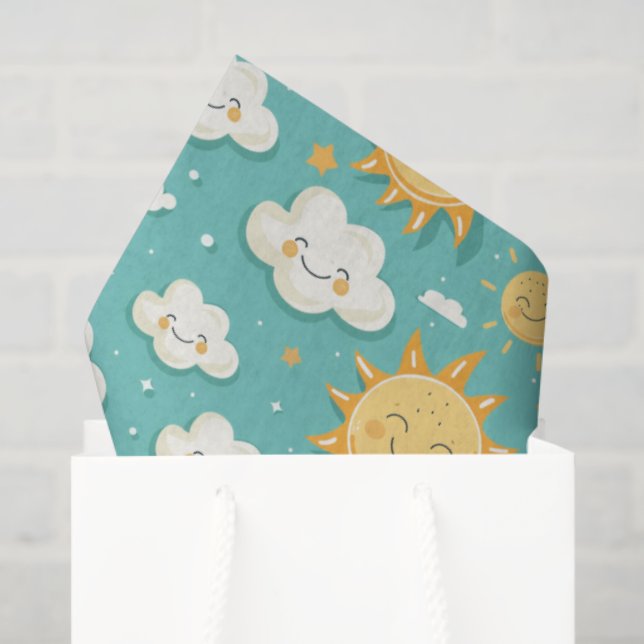 Papel De Seda Teal Sunny Day (Sacola de presentes)