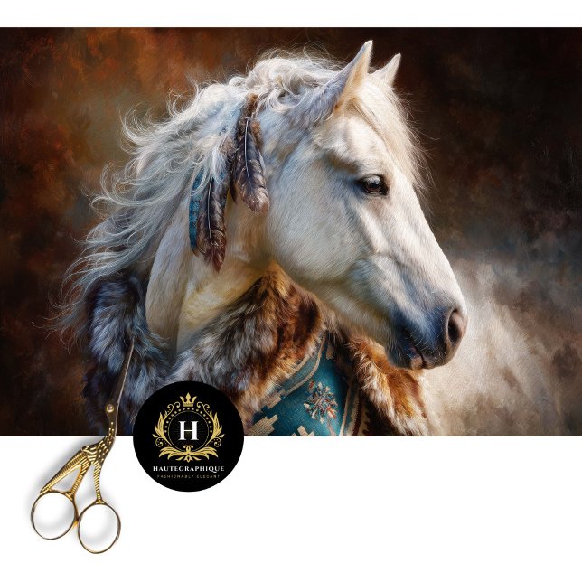 Papel De Seda Teal Western Ivory Stallion Tissue Paper (Criador carregado)