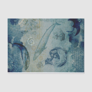 Papel De Seda Tecido Baleoso Náutico Vintage