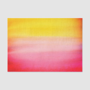 Papel De Seda Tecido cor-de-rosa da aguarela de Ombre & amarelo