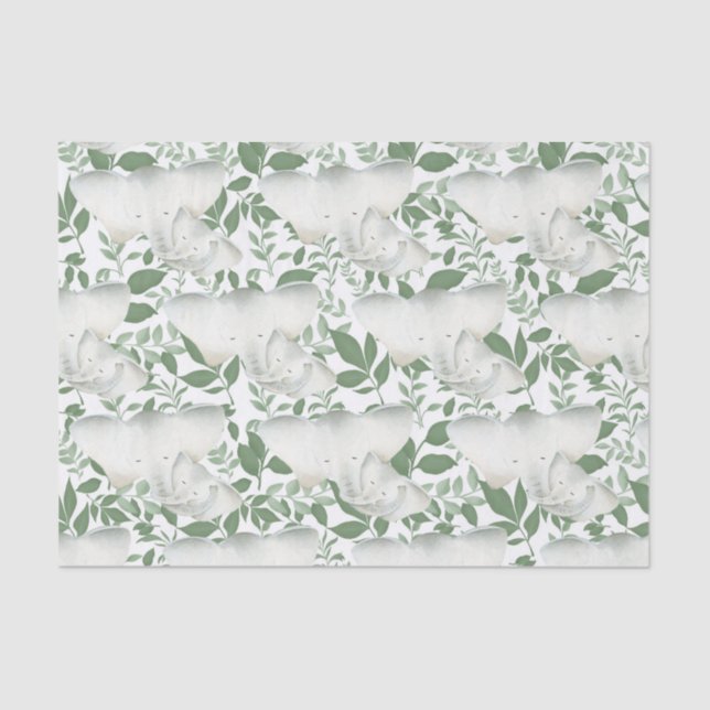 Papel De Seda tecido de chá de elefantes para bebês de mamãe (Frente )