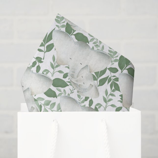 Papel De Seda tecido de chá de elefantes para bebês de mamãe (Sacola de presentes)