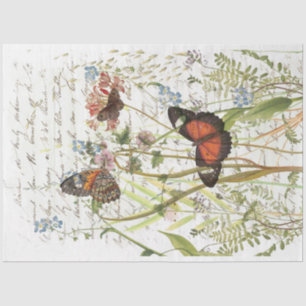 Papel De Seda Tecido de Colagem do Jardim Vintage