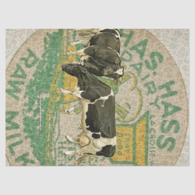 Papel De Seda Tecido de Decoupage da vaca do país (Frente )