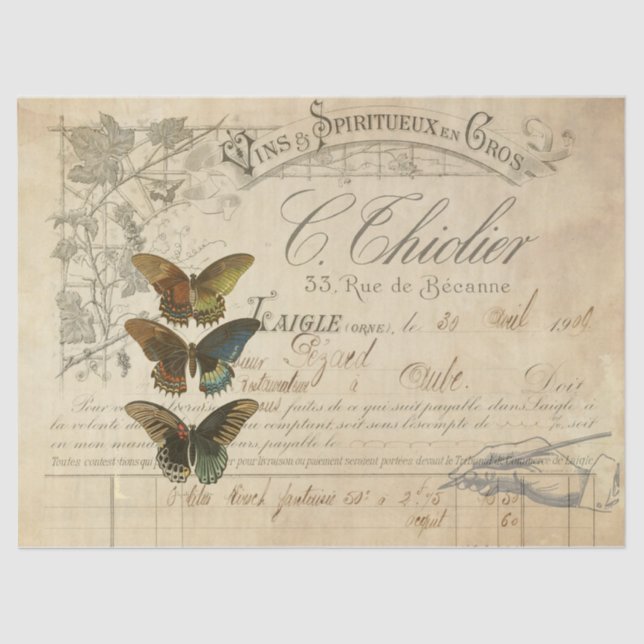 Papel De Seda Tecido de Decoupage das coisas efêmeras (Frente )