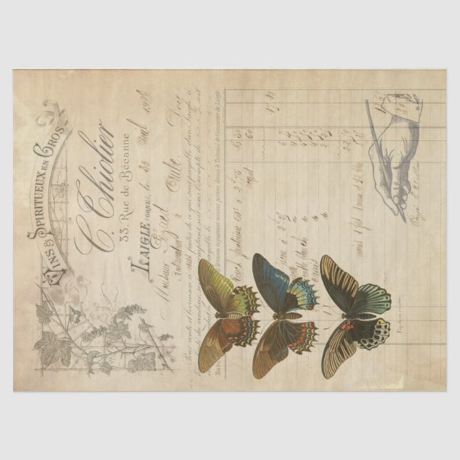 Papel De Seda Tecido de Decoupage das coisas efêmeras (Frente )