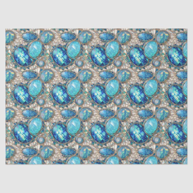 Papel De Seda Tecido de Decoupage de Abalone Joalheiro (Frente )