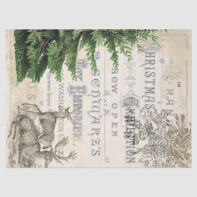 Papel De Seda Tecido de desacoplamento da Ephemera Natal (Frente )