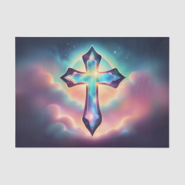 Papel De Seda Tecido de dissociação cruzada iridescente brilhant (Frente )