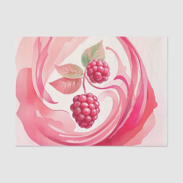 Papel De Seda Tecido de dissociação framboesa (Frente )