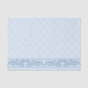 Papel De Seda Tecido de empacotamento - Azul-Icy Damask