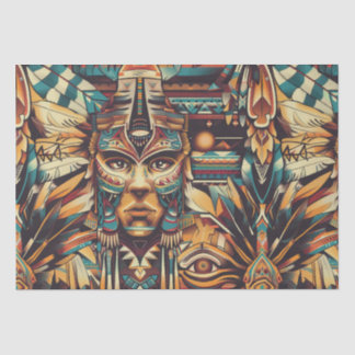 Papel De Seda Tecido de moldagem tribal "Motif Mesoamerican" P
