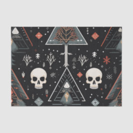 Papel De Seda Tecido de presente de árvore e crânio