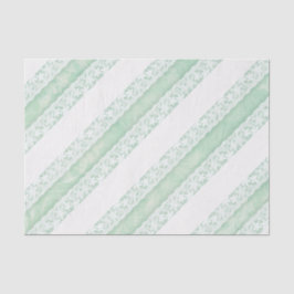 Papel De Seda Tecido de presente de casamento verde-rendas branc