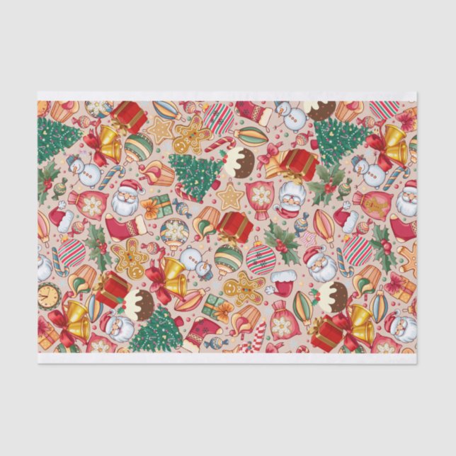 Papel De Seda Tecido - Design de Natal (Frente )