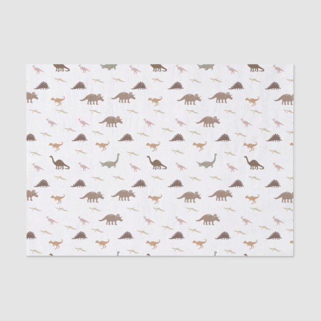 Papel De Seda Tecido Dinossauro Moderno (Frente )