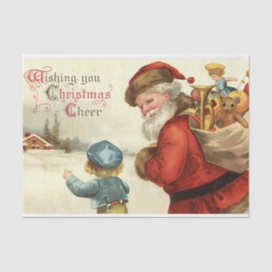 Papel De Seda Tecido do partido da criança do papai noel do