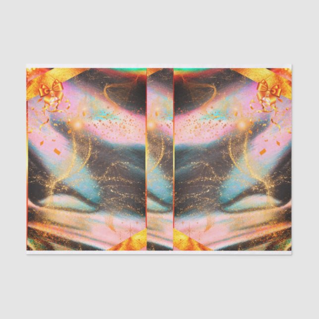 Papel De Seda Tecido Dourado vibrante (Frente )